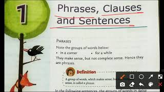 Class 7th Grammar Chapter 1 PHRASES CLAUSES and SENTENCES [upl. by Ynohtnad672]