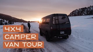 4x4 CAMPER VAN TOUR  Mitsubishi Delica L300 Adventure Build [upl. by Suolekcin]