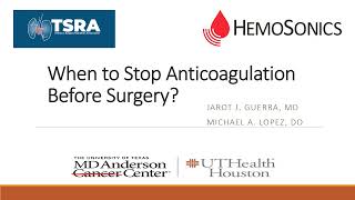 When to stop anticoagulation before surgery [upl. by Asirret]