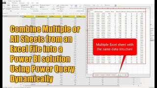 Combine Multiple or All Sheets from an Excel File into a Power BI solution Using Power Query Dynamic [upl. by Ramedlav496]