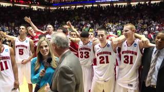 Wisconsin Players Sing Varsity After Vanderbilt Win [upl. by Euqirne]