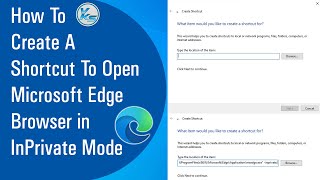 ✅ How To Create A Shortcut To Open Microsoft Edge Browser in InPrivate Mode 2021 [upl. by Prochora]