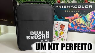 TESTEI UM KIT COM 168 MARCADORES BRUSH  DUAL BRUSH PENS 168 PCS [upl. by Ailyn]