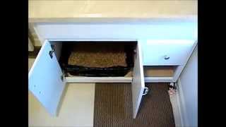 Type 1 DIY Cat Kitten Litter Box Hideaway Enclosure Using Kitchen Bathroom Vanity Cabinet Dresser [upl. by Saltsman]