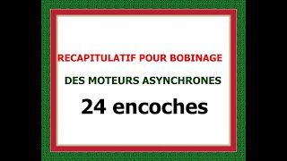 Comment faire un schéma de bobinage RÉCAPITULATIF POUR BOBINAGE24 encoches [upl. by Reniti]