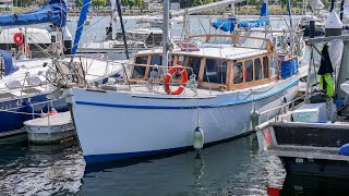 FOR SALE Custom 40ft Tasmanian Huon Pine Timber Motor Sailer quotMoonrakerquot [upl. by Selima998]