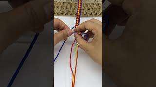 Instructions for weaving knotted rope diy knittinginstructions hamdmade shorts [upl. by Corabella]