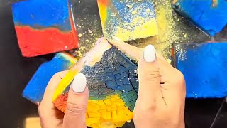 Colourful Dyed Gym chalk Crumbling oddlysatisfying gymchalkcrush asmrsounds stressrelief asmr [upl. by Remmos]