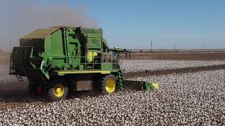 2024 West Texas Cotton Harvest in Cone Texas USA JD CS770 Round Baler [upl. by Zurek]