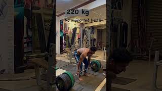 Deadlift 220kg no belt no strap deadlift strongman challenge [upl. by Dwayne]