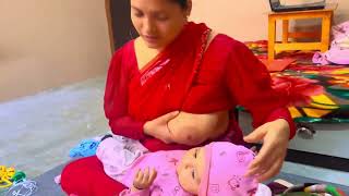 Breastfeeding in red ♥️  Couple Vibes  Village lifestyle  Viral daily Vlog [upl. by Kaiulani]