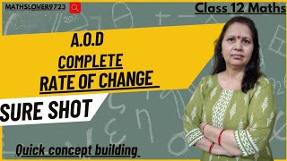 AOD  RATE OF CHANGE   Class 12th by Tripathi maam [upl. by Flam]