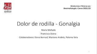 Dolor de rodilla  Gonalgia [upl. by Lorrayne]