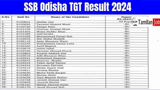 SSB Odisha TGT Result 2024  Cut Off Marks Merit List [upl. by Yoj]