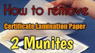 how to remove lamination form paper  lamination kaise nikale  लेमिनेशन आसानी से कैसे निकले [upl. by Akimet]