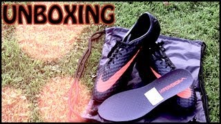 UNBOXING Nike Hypervenom Phantom FG  stealth  crimson black  NEW Ibrahimovic Boots 2013 [upl. by Ijneb]