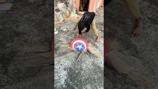 Captain’s shield smashes through the ground in stunning 3D art captainamerica shorts marvel [upl. by Anirak615]