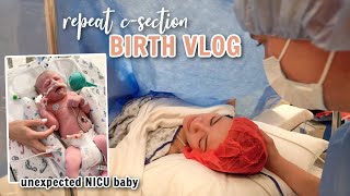 Emotional CSection Birth Vlog Pt 1  Scheduled birth of our 2nd baby boy  NICU experience [upl. by Eirotal952]