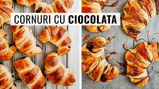 🥐 CORNURI cu unt și ciocolată 👉 rețeta simplă de croissante cu Nutella [upl. by Bertila]