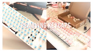 How to easily remove your keyboard caps  Changing into cute pink Keycaps Mechanical BoardNew Caps [upl. by Reamy]