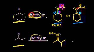 Formation of oximes and hydrazones  Aldehydes and ketones  Organic chemistry  Khan Academy [upl. by Lebana]