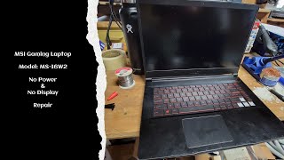 Quick Fix MSI Gaming Laptop No Power and No Display Repair [upl. by Fayre7]