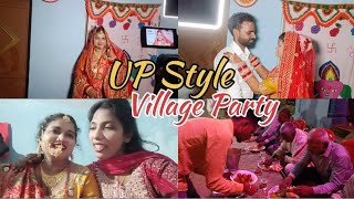 UP Style Village Party 🍲🍝  Chachi ke Oops moments😱  Family Function  Bharti Pal [upl. by Aeslahc]