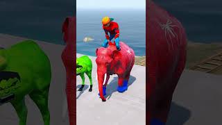 GTA 5 Scary Teacher Hulk Spiderman Challenge Horse Elephant Cow ep64 shorts [upl. by Etnwahs]