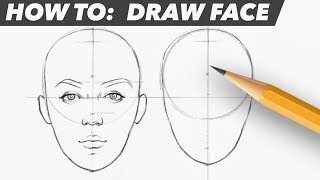 How To Draw Face  Easy Beginner Proportion Tutorial [upl. by Llednik]