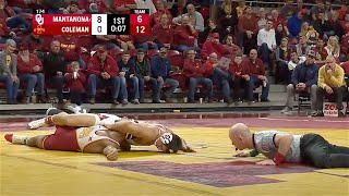 174lbs Marcus Coleman Iowa State va Anthony Mantanona Oklahoma [upl. by Nivrem32]