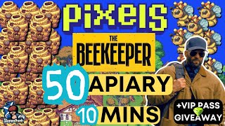 Level Up Beekeeping in PIXELS FAST 50 Apiaries in 10 Minutes Honey Wax Queen Bee Guide [upl. by Ynohtnael]