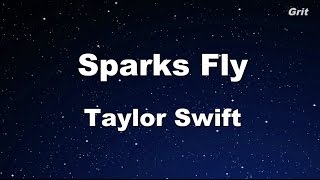 Sparks Fly  Taylor Swift Karaoke【No Guide Melody】 [upl. by Kehr88]