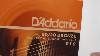 DAddario Acoustic Guitar Strings EJ10 VS EJ13 8020 Bronze 010 011 REVIEW [upl. by Nwahsad]