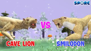 Cave Lion vs Smilodon  Big Cat Faceoff S1E6  SPORE [upl. by Nerwal]