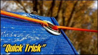 How To Setup A Tarp Using No Knots  quotQuick Trickquot [upl. by Coray]