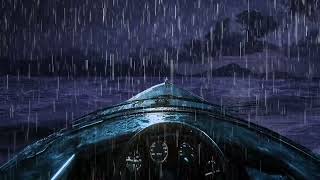 Soothing Rain And Ocean Waves Sound For Deep Relaxing  Enjoy Th Boat Ambience In The Sea With Me [upl. by Neelsaj542]