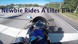 Newbie Rides A Liter Bike First Ride on CBR 1000RR [upl. by Anaid]