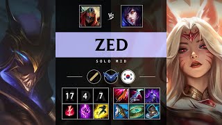 Zed Mid vs Ahri Triple Kill Dominating  KR Diamond Patch 1419 [upl. by Ahsuatan934]