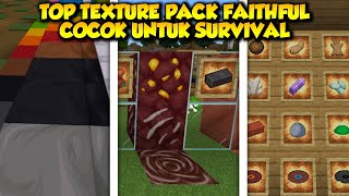 TOP 1 TEXTURE PACK FAITHFUL 64x64  COCOK UNTUK SURVIVAL  NO LAG  MCPE 121 [upl. by Nitnert]