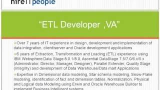 ETL Developer Resume [upl. by Scherman]