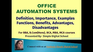 What is Office Automation System in MIS OAS  Examples Functions Benefits of Office Automation [upl. by Tjon838]