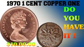 1970 CANADIAN PENNY A VALUABLE PIECE OLD COIN ULTRA HAIR COIN RARE COIN [upl. by Yeslaehc]