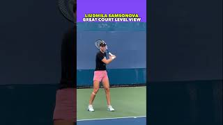 BEST SEAT TO WATCH SAMSONOVA AWESOME TECHNIQUE tennis shorts [upl. by Tnirb232]