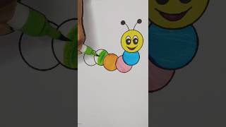 Cute caterpillar glitter art shortfeed satisfying shorts funwithglitters [upl. by Eilema]