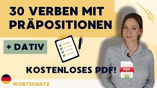 Verben mit Präpositionen  Dativ  30 Beispiele  Kostenloses PDF [upl. by Nivlen366]