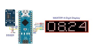 DS3231 RTC on MAX7219 4Digit Display [upl. by Asilem]