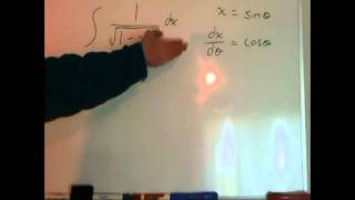 Integral 1sqrt1x2 dx trig substitution another problem [upl. by Boiney]