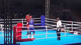 Adams Olaore of Nigeria vs Egypt  Accra 2023 heavyweight boxing semi final [upl. by Patrizius]