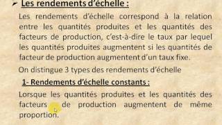 Microéconomie S2 partie 7 quot les rendements déchelle quot [upl. by Nyliak]