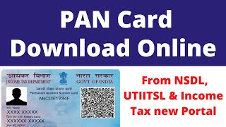 How to download PAN Card Online from NSDL UTI Income Tax new Portal E PAN Card Online Download [upl. by Ainyt936]